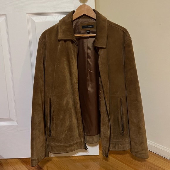 90s BANANA REPUBLIC leather jacket suède Vintage 90s Banana Republic Camel Brown Suede Leather Jacket